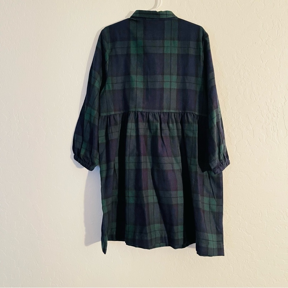 Girls Old Navy Dress in Navy and Green Plaid - Picture 2 of 5